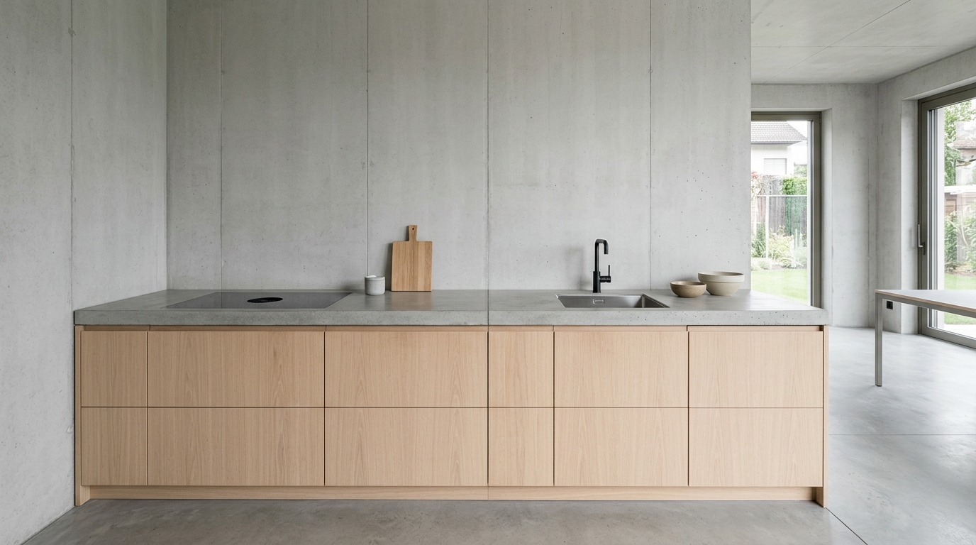 Malvern Grid — kitchen with cabinetry aligned to the planning grid